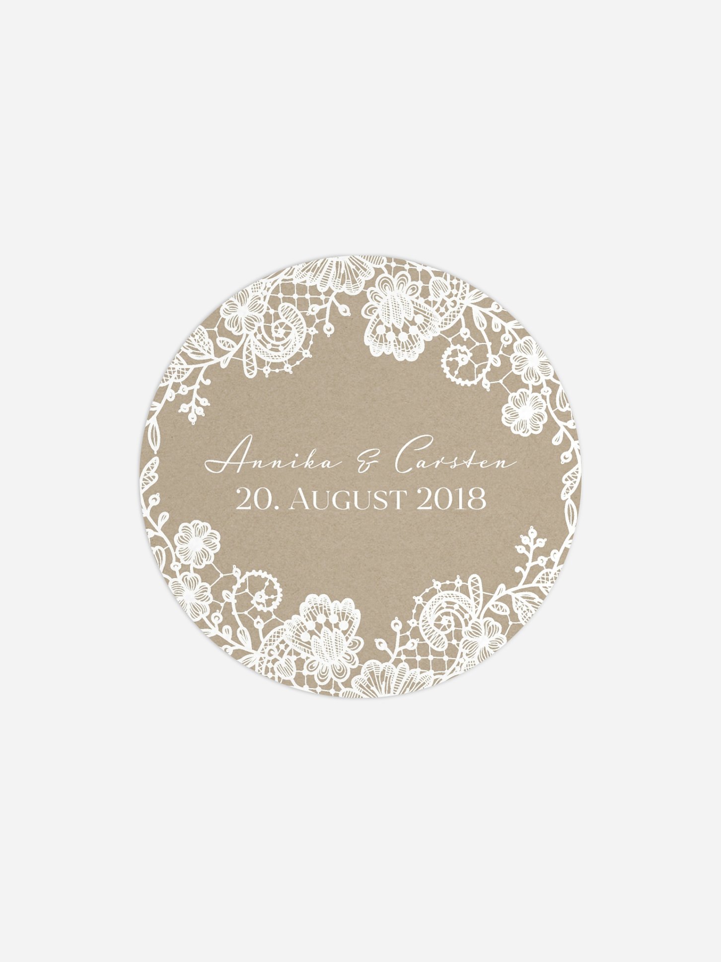 Geschenkaufkleber Hochzeit Vintage Lace