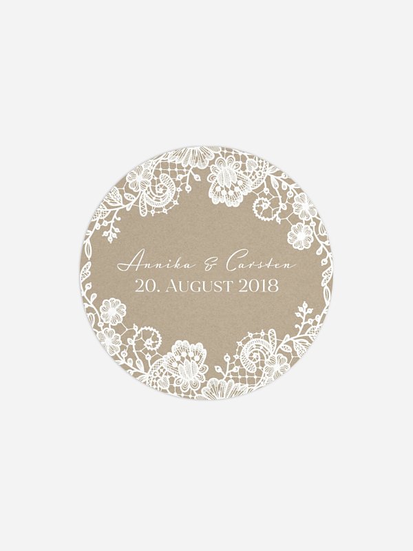 Geschenkaufkleber Hochzeit Vintage Lace