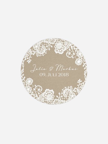 Geschenkaufkleber Hochzeit Vintage Lace