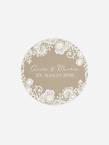 Geschenkaufkleber Hochzeit Vintage Lace