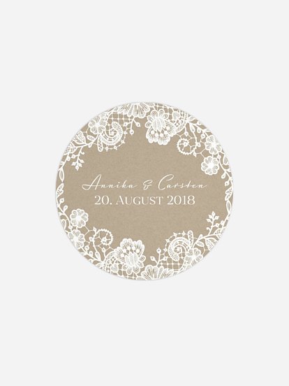 Geschenkaufkleber Hochzeit Vintage Lace