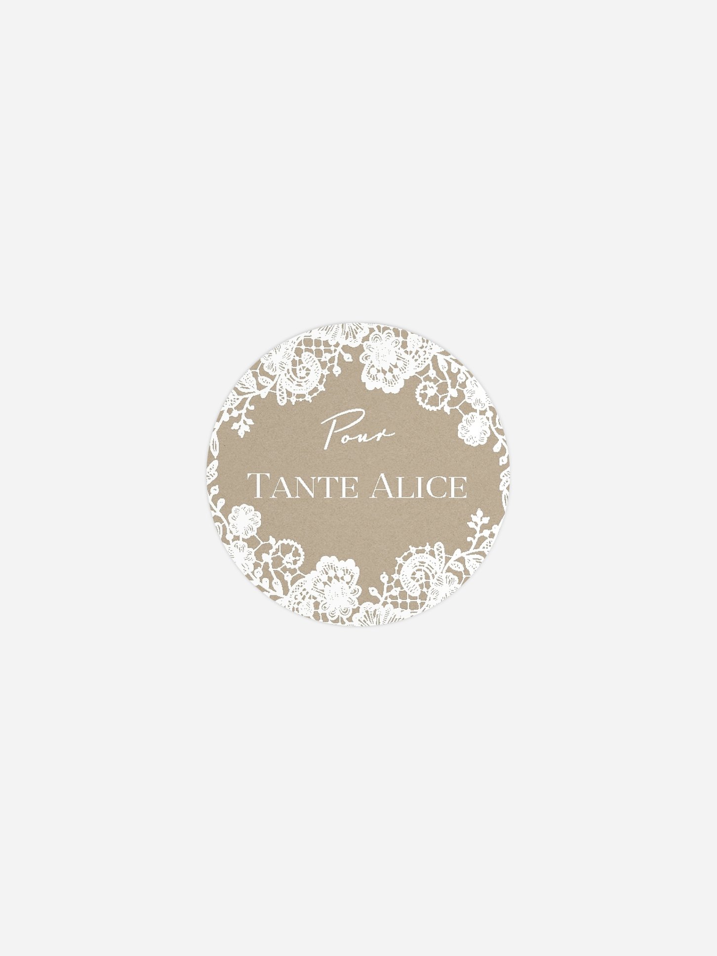 Étiquette cadeau individuelle Dentelle vintage