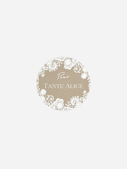 Étiquette cadeau individuelle Dentelle vintage