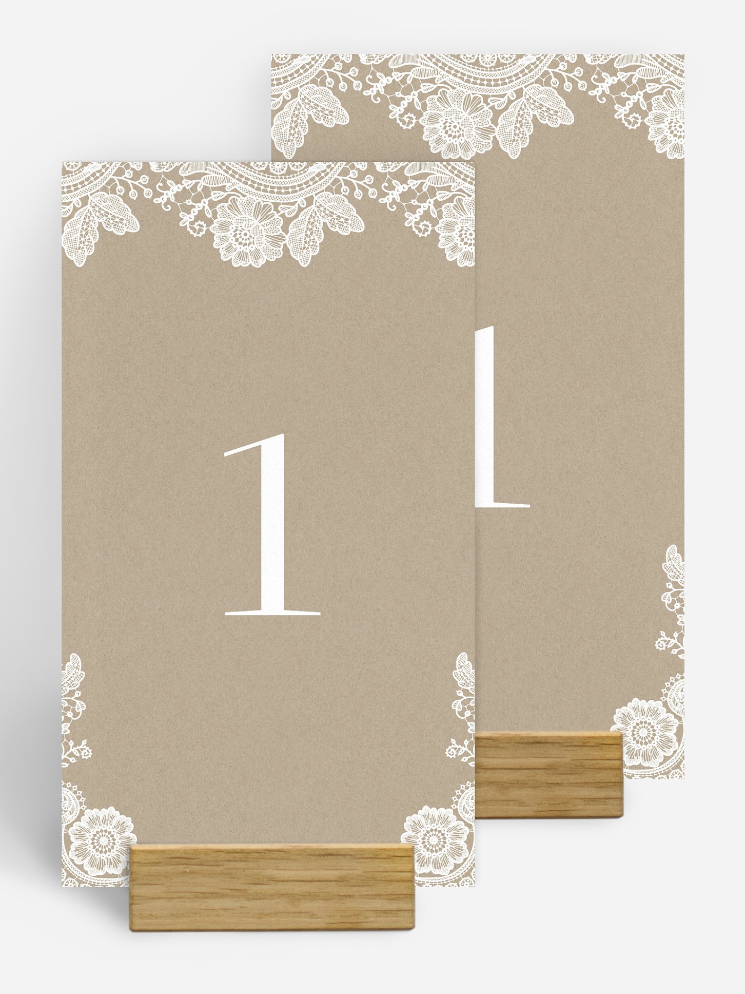 Numéro de table mariage Dentelle vintage