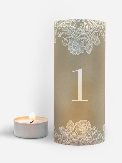 Numéro de table mariage Dentelle vintage