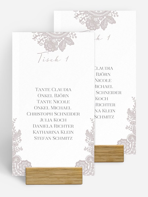 Gruppentischkarte Vintage Lace