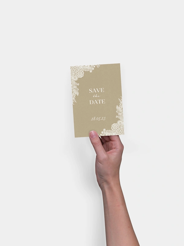 Save-the-Date Karte Vintage Lace
