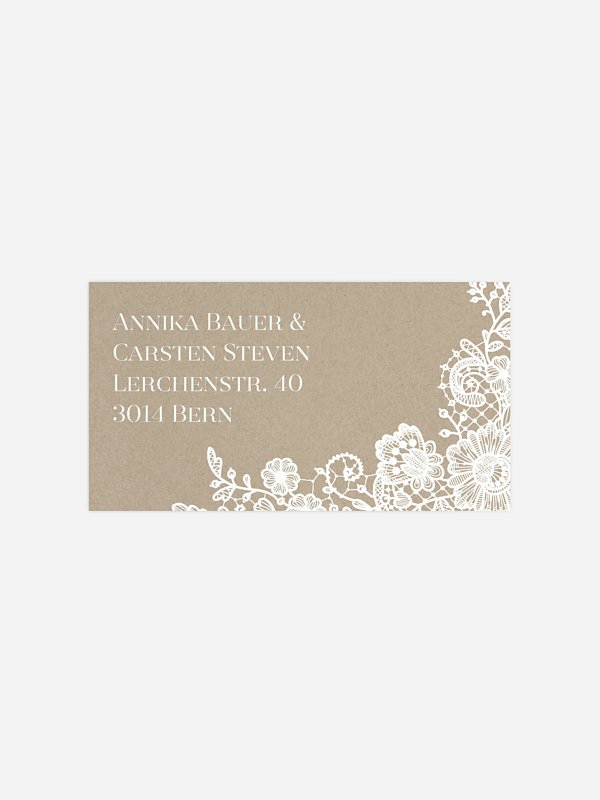 Empfängeraufkleber Hochzeit Vintage Lace