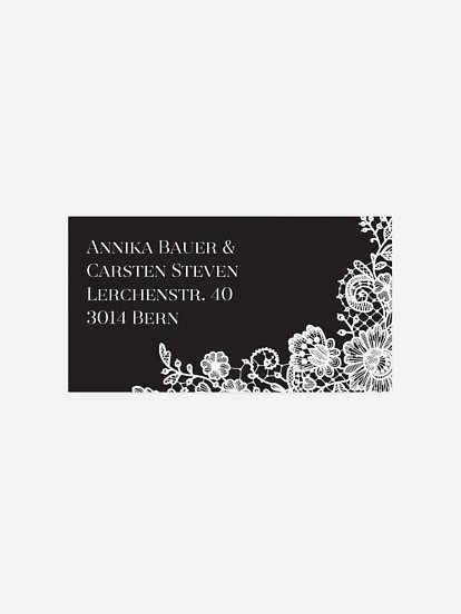 Empfängeraufkleber Hochzeit Vintage Lace