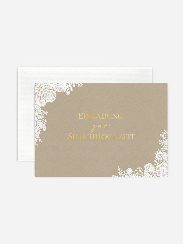 Einladung Zur Silberhochzeit Vintage Lace