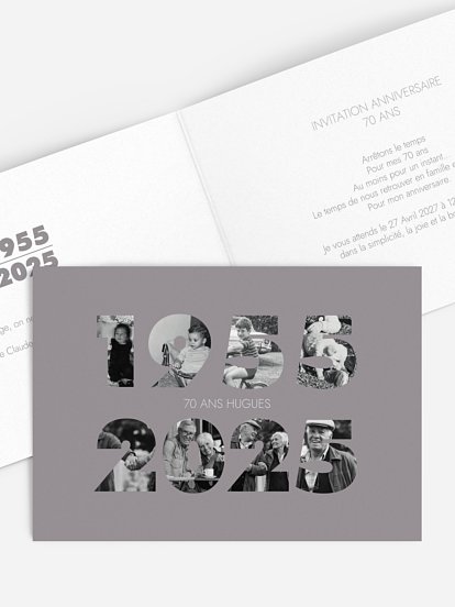 invitation anniversaire 70 1955-2025