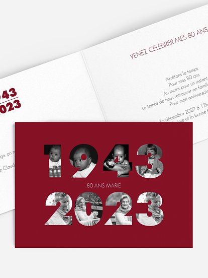 Carte Invitation Anniversaire 80 Ans A Personnaliser