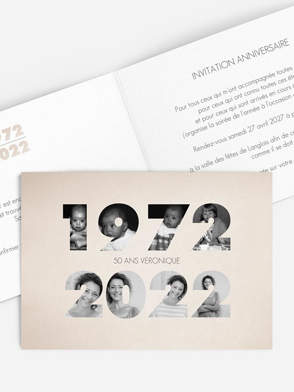 invitation anniversaire 50 1970-2020
