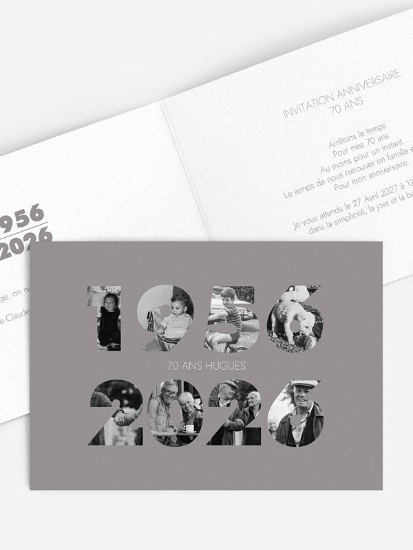invitation anniversaire 70 1950-2020