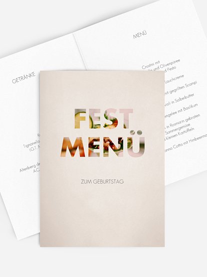 Menükarte Geburtstag Jahreszahlen