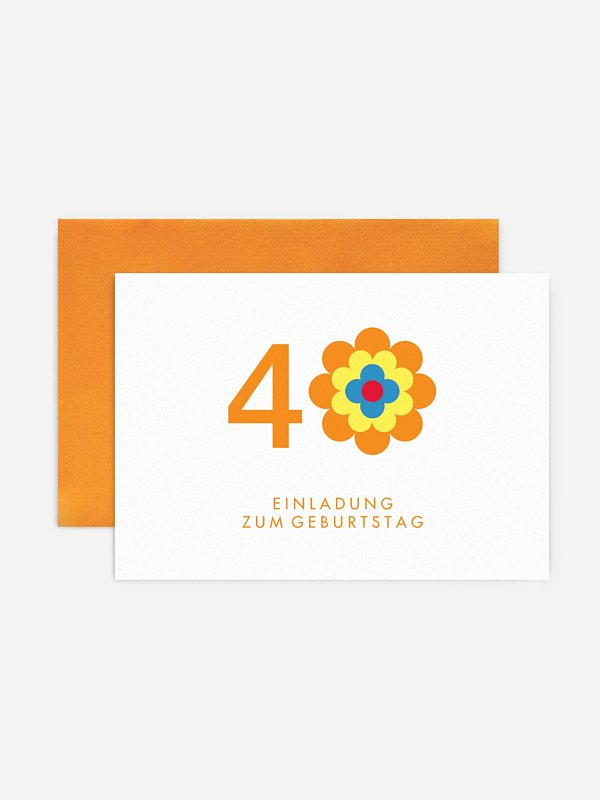 Einladungskarten 40 Geburtstag Prilblume