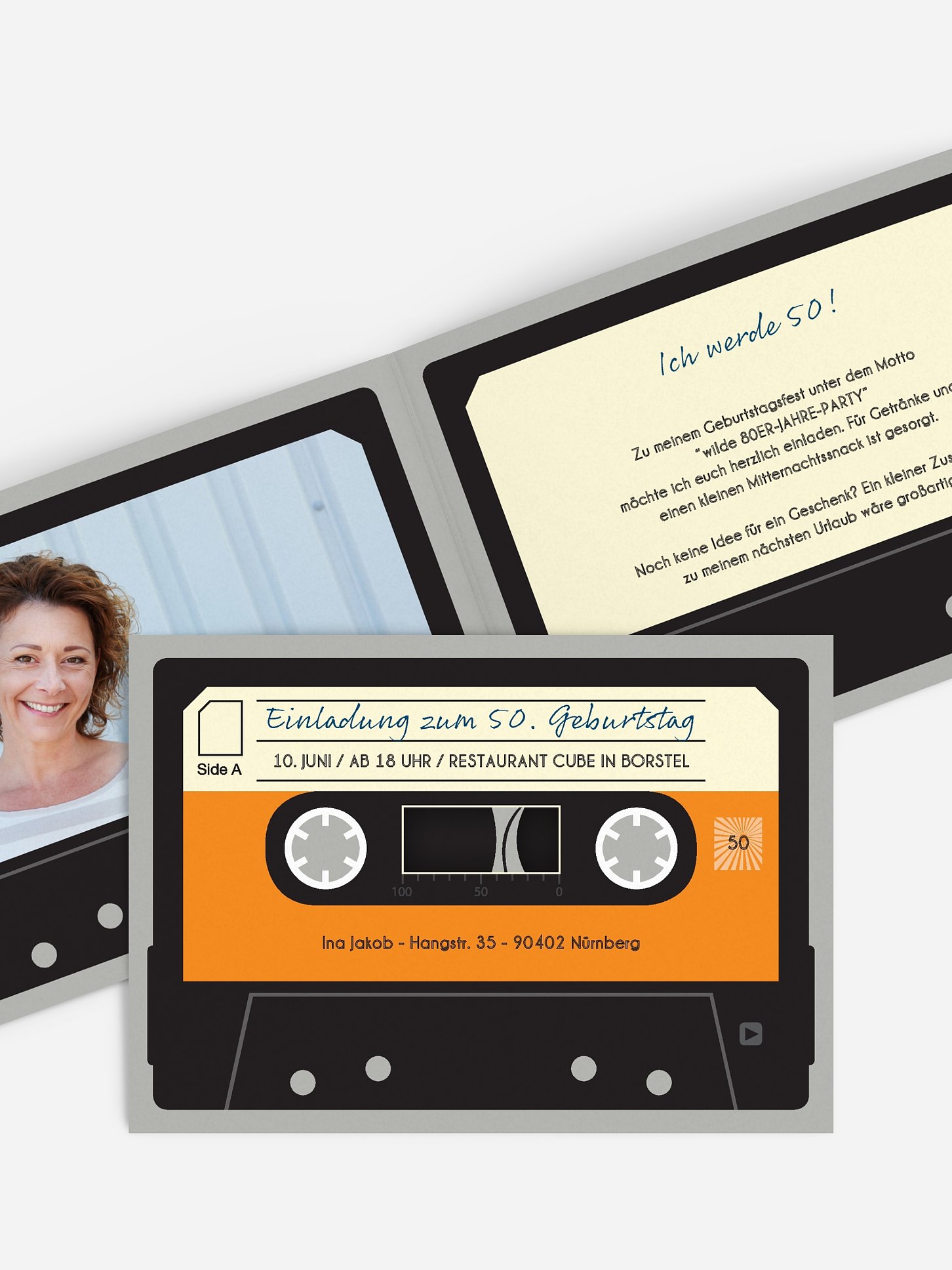 Einladung 50. Geburtstag Kassette