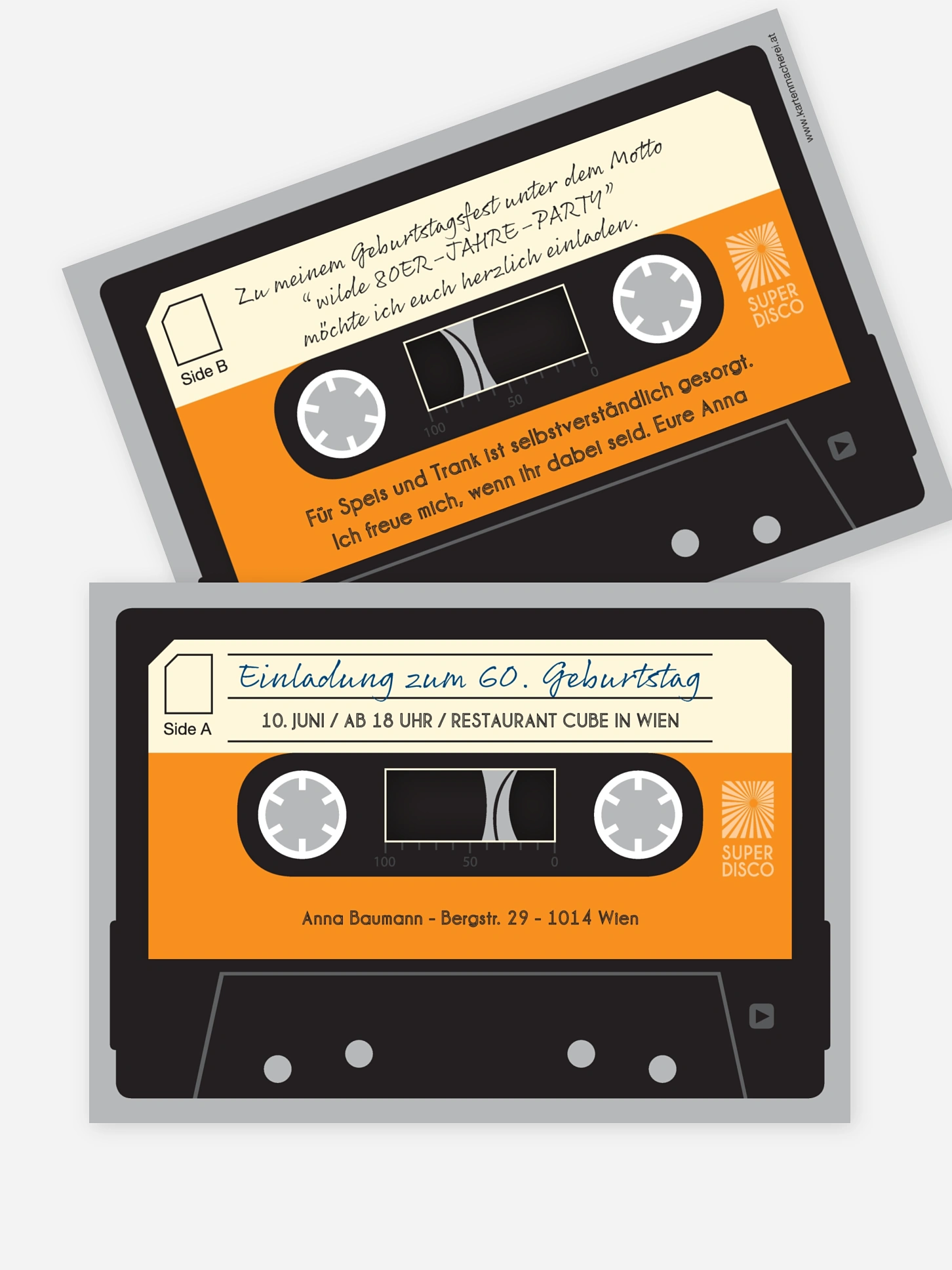 Einladung 60. Geburtstag Kassette