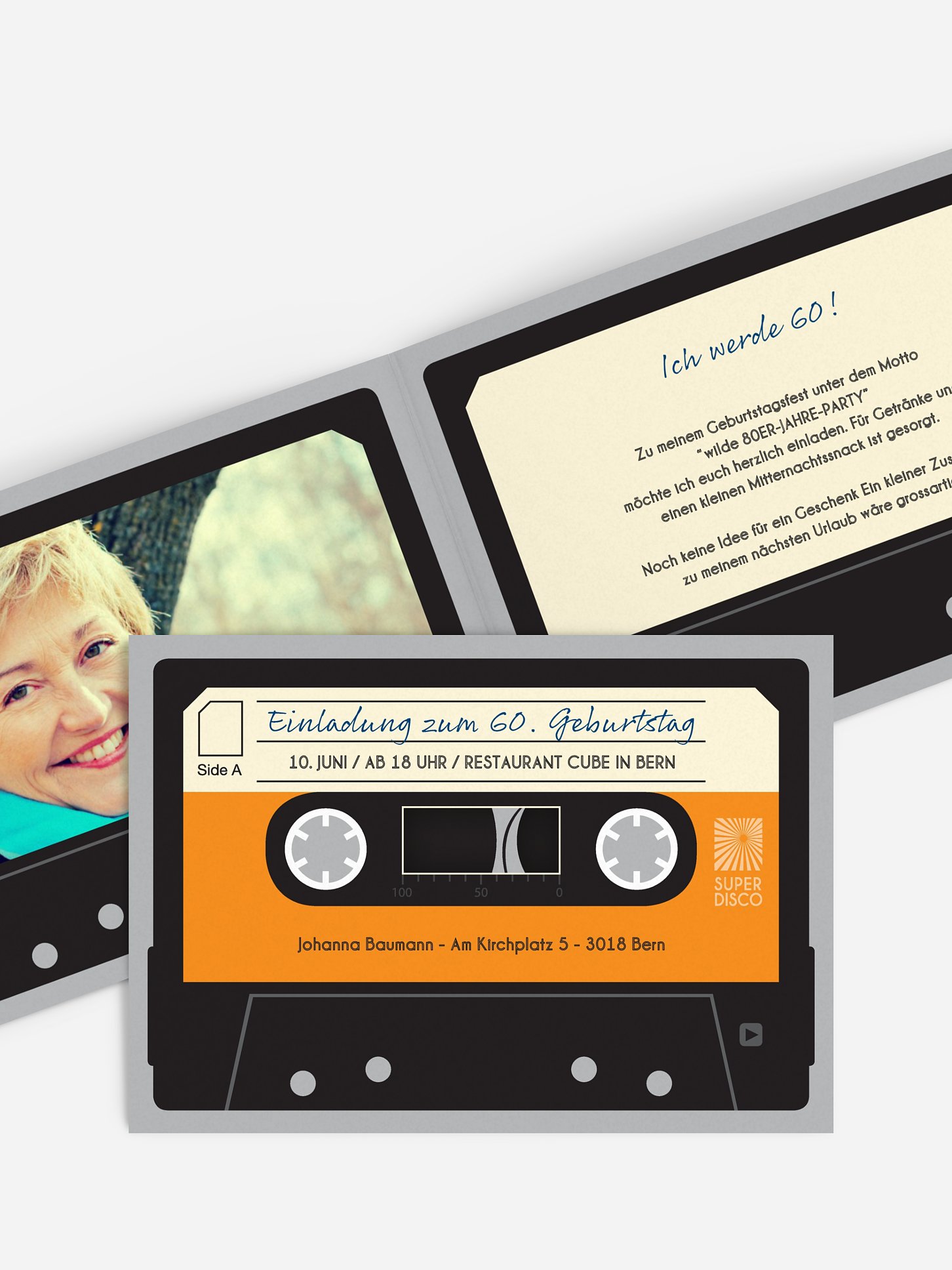 Einladung 60. Geburtstag Kassette