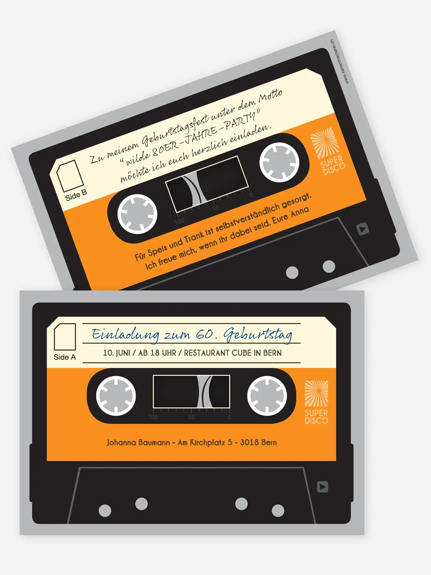 Einladung 60. Geburtstag Kassette