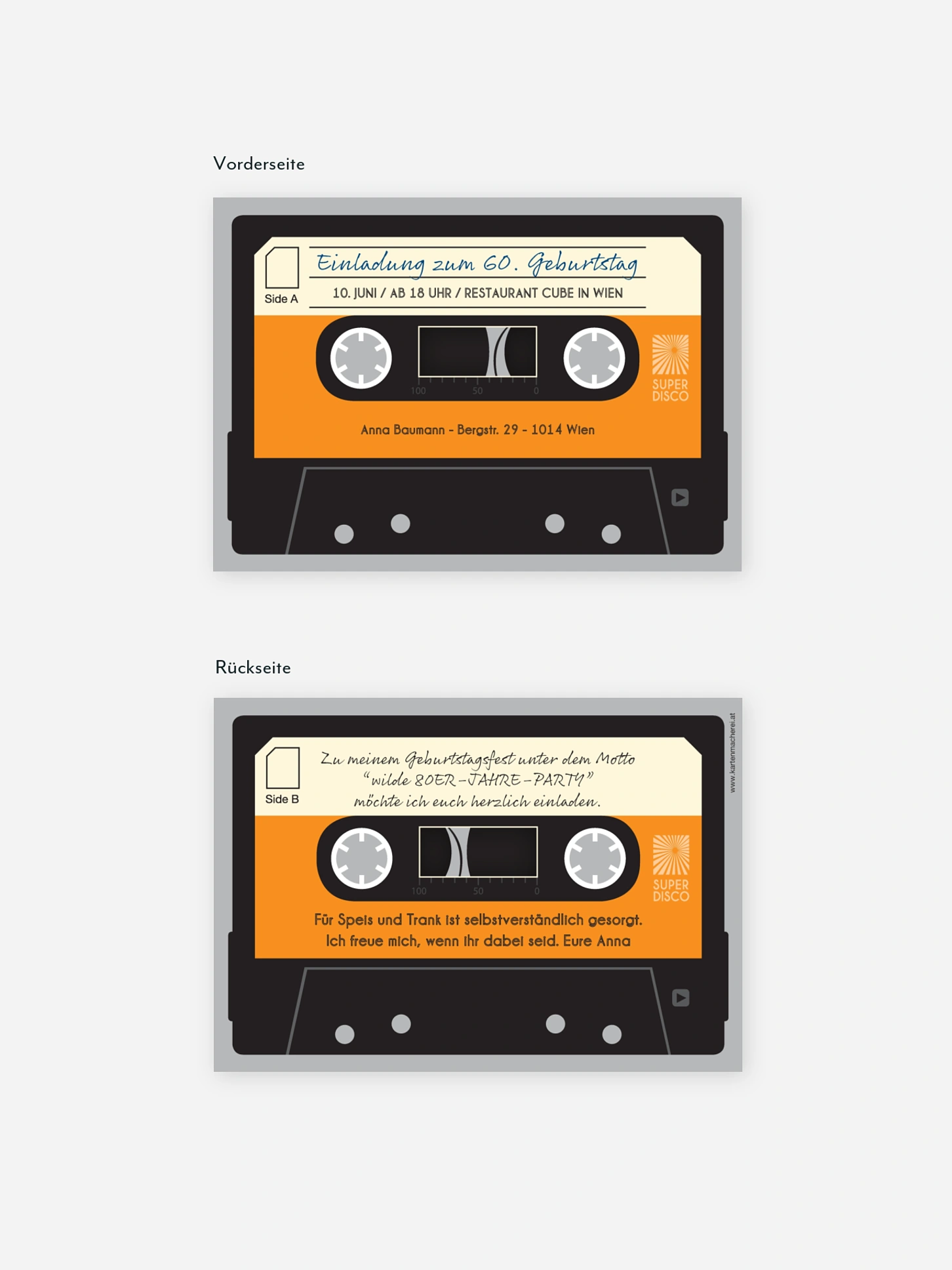 Einladung 60. Geburtstag Kassette