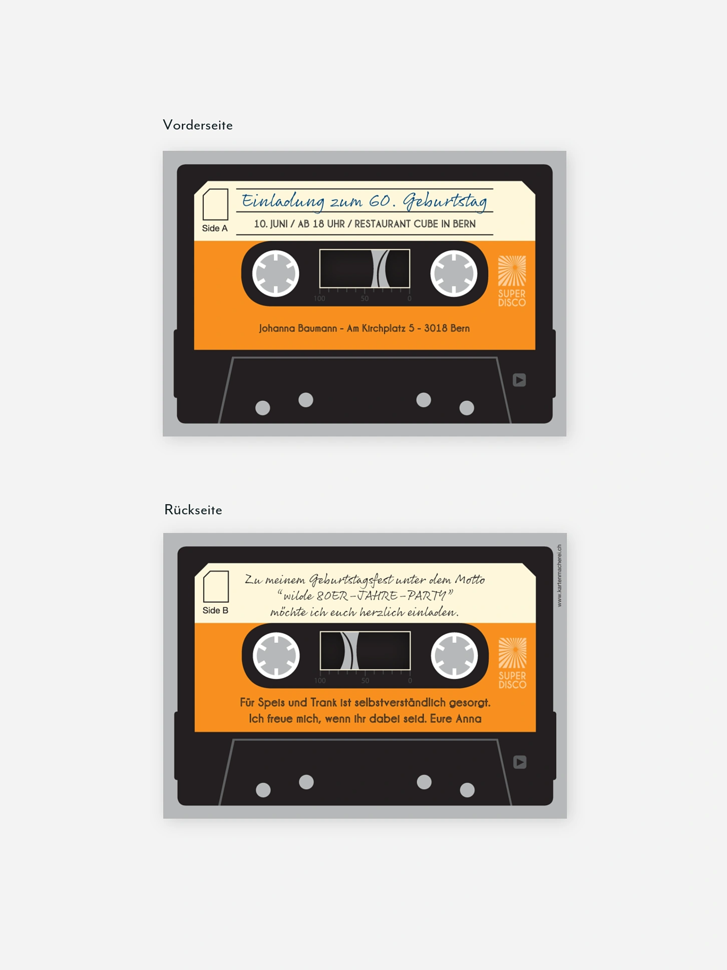 Einladung 60. Geburtstag Kassette