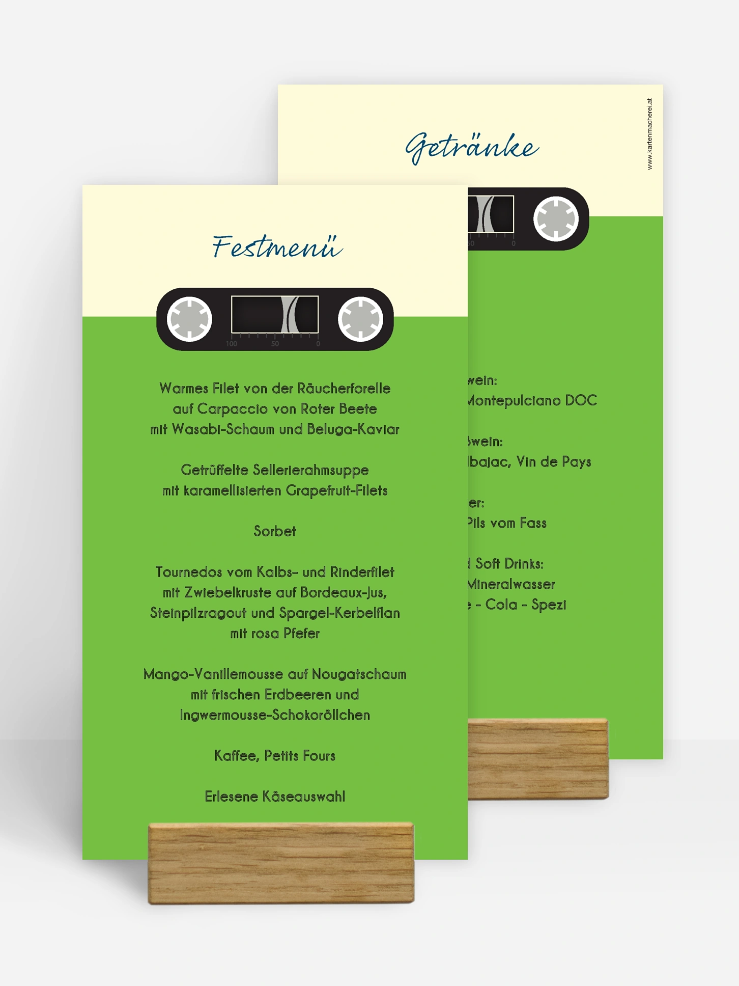 Menükarte Geburtstag Kassette