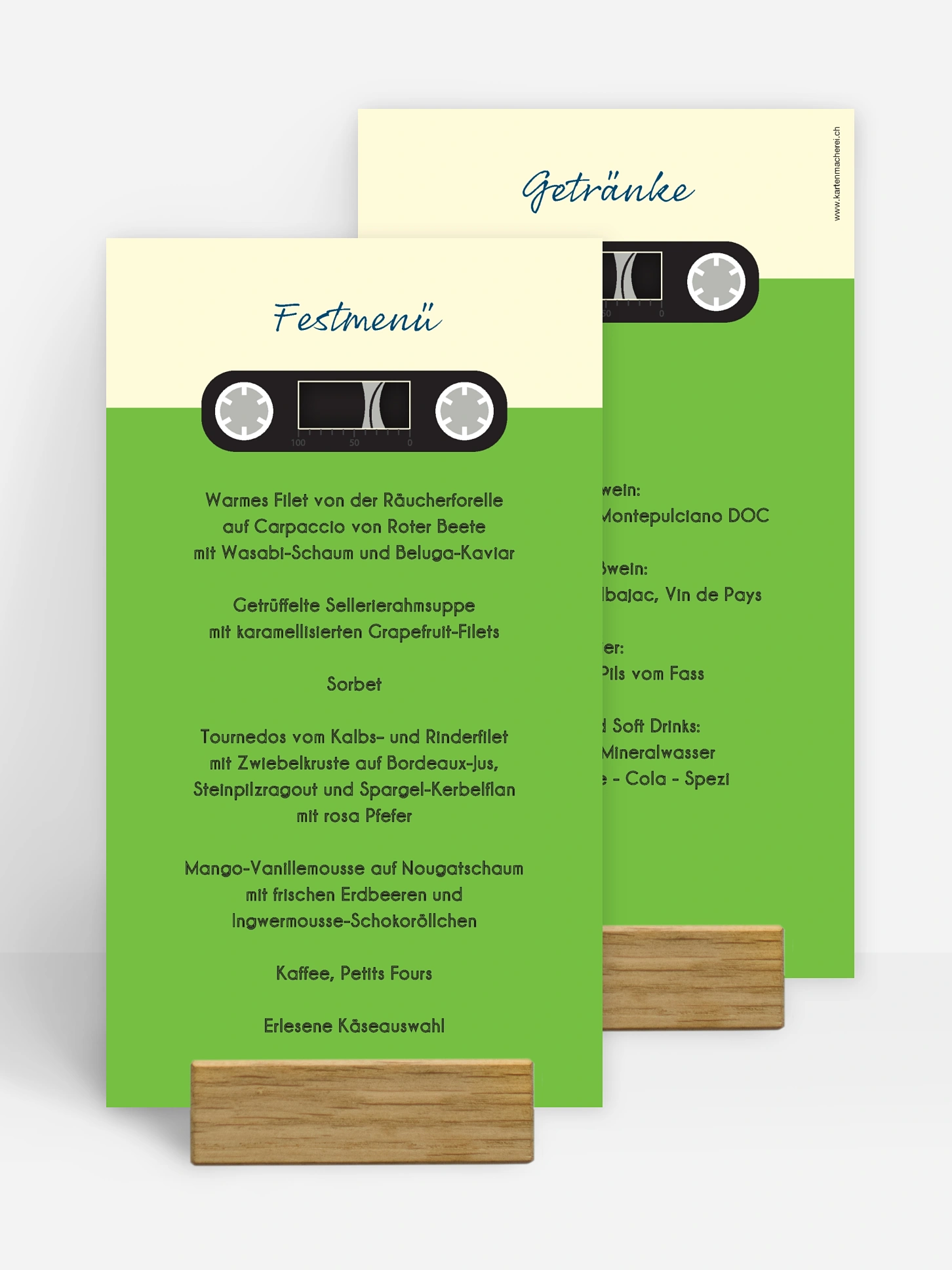 Menükarte Geburtstag Kassette