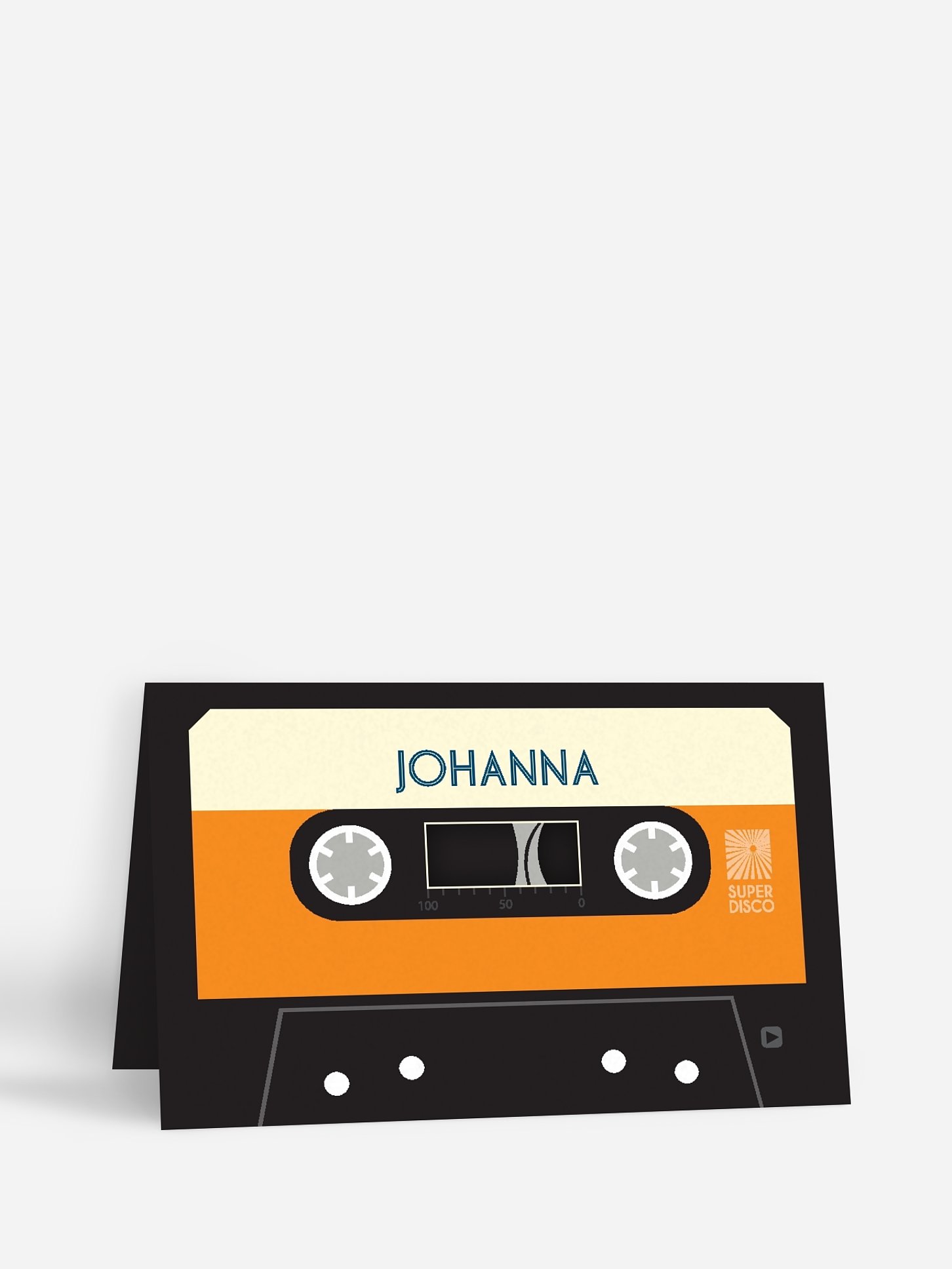 Tischkarte Geburtstag Kassette
