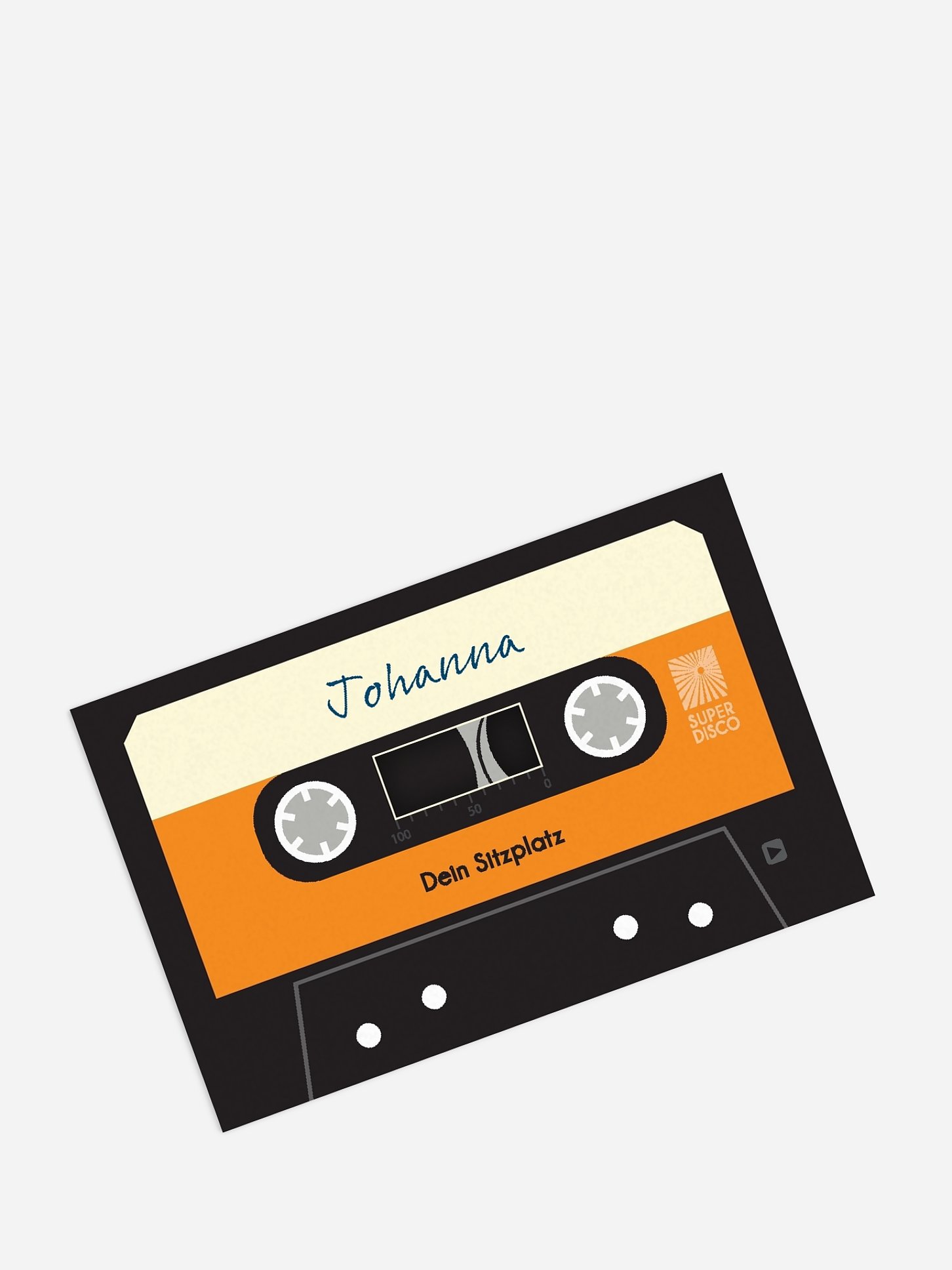 Tischkarte Geburtstag Kassette