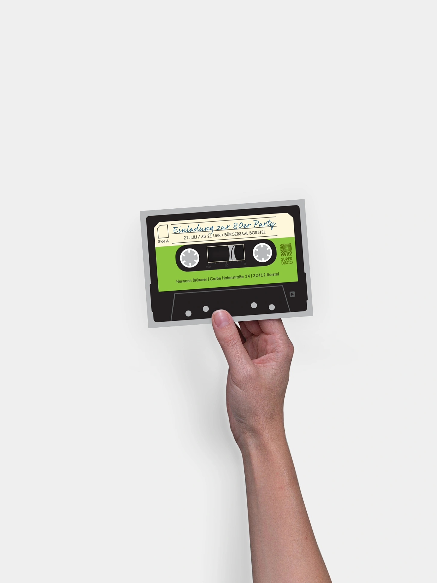 Partyeinladung Kassette