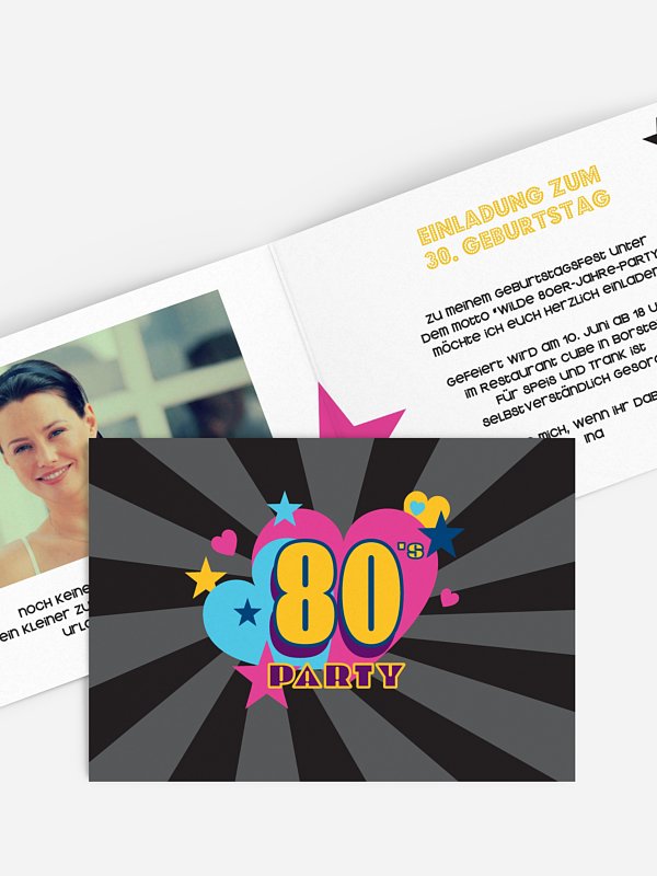 Einladung 30. Geburtstag Eighties Forever