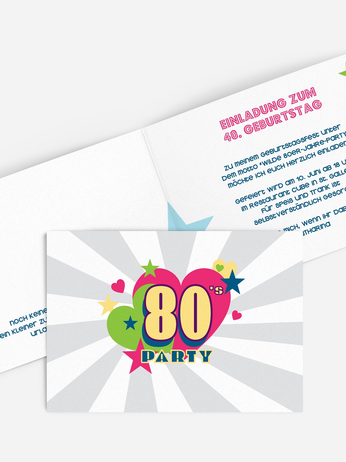 Einladung 40. Geburtstag Eighties Forever