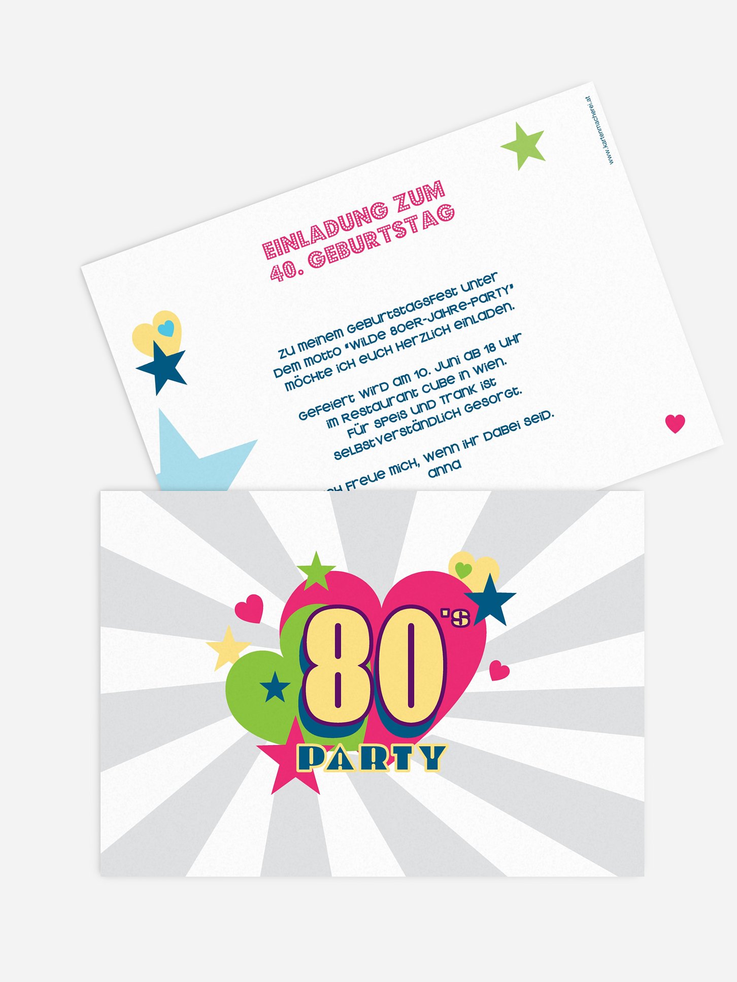 Einladung 40. Geburtstag Eighties Forever