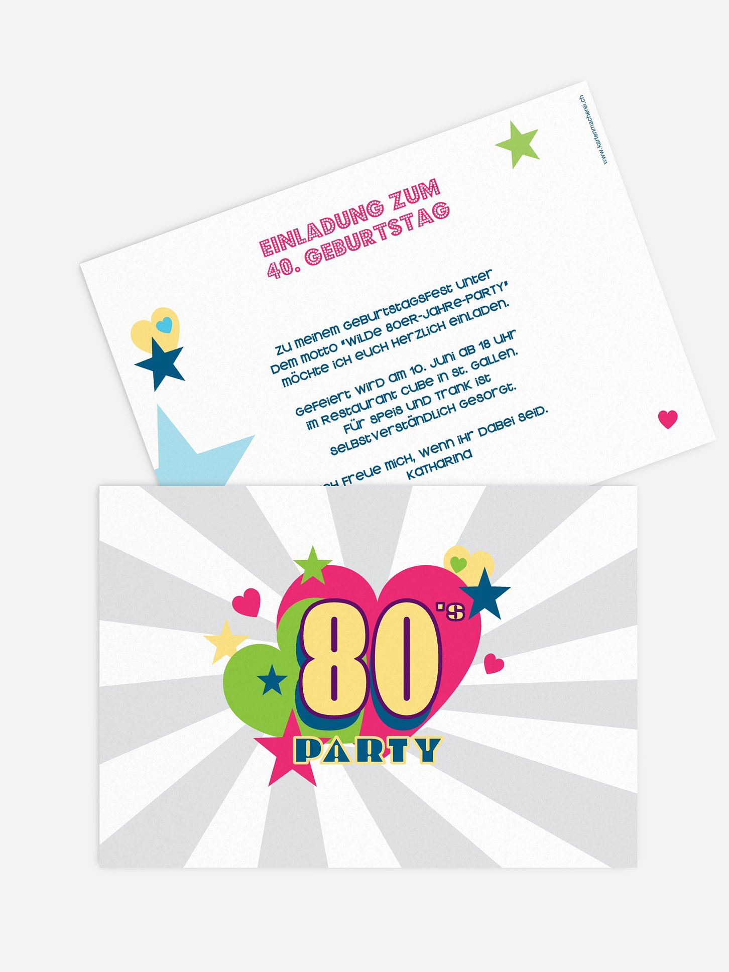 Einladung 40. Geburtstag Eighties Forever