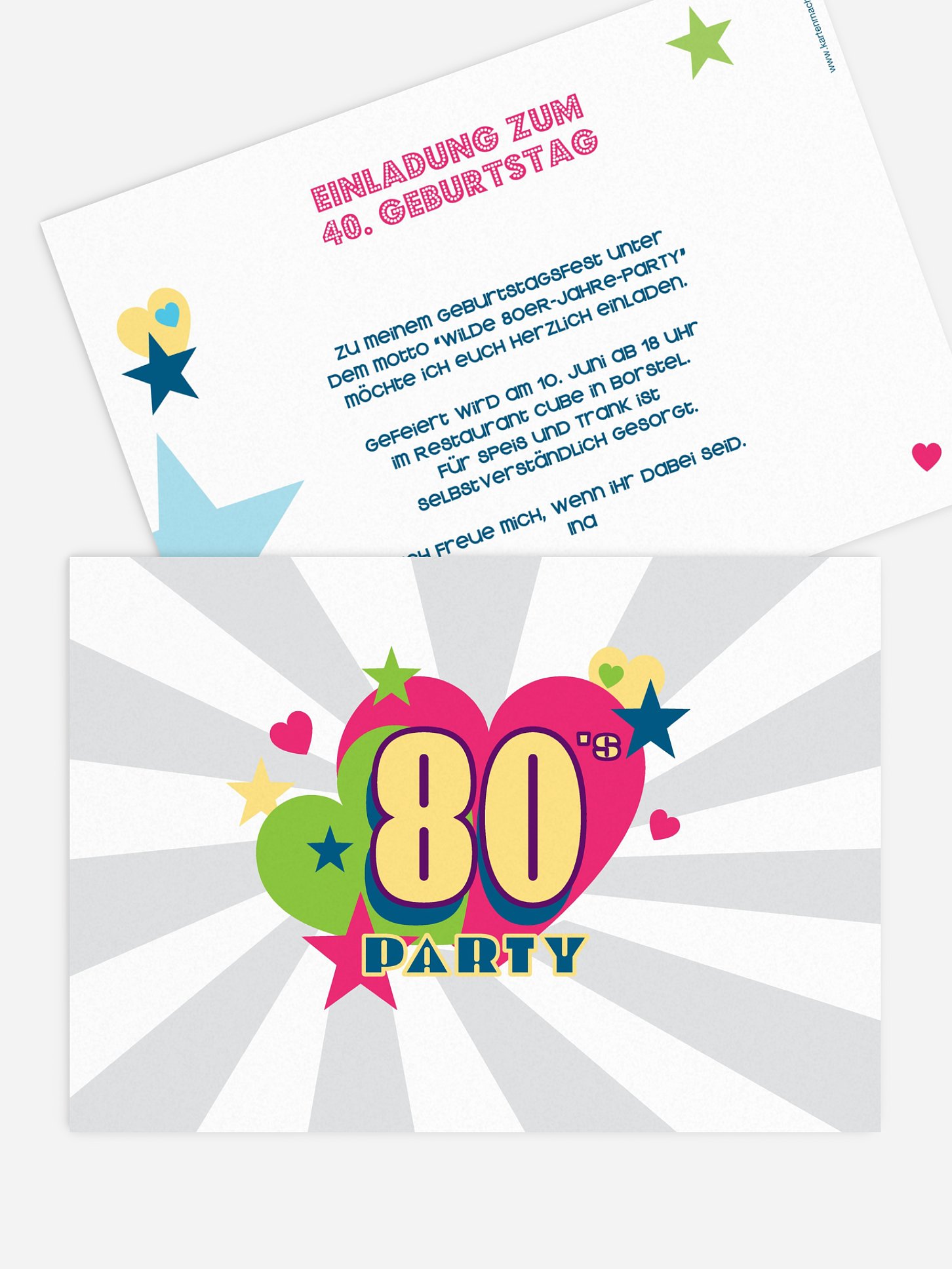 Einladung 40. Geburtstag Eighties Forever