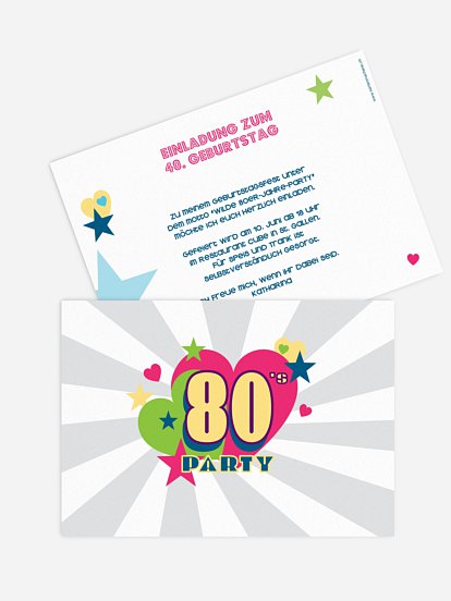 Einladung 40. Geburtstag Eighties Forever