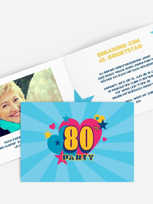 Einladung 60. Geburtstag Eighties Forever