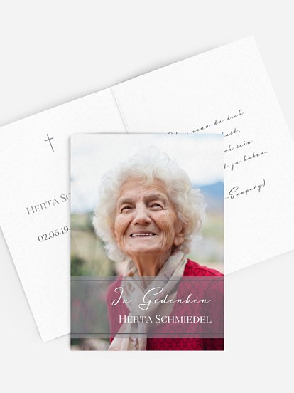 Sterbebild Trauerband