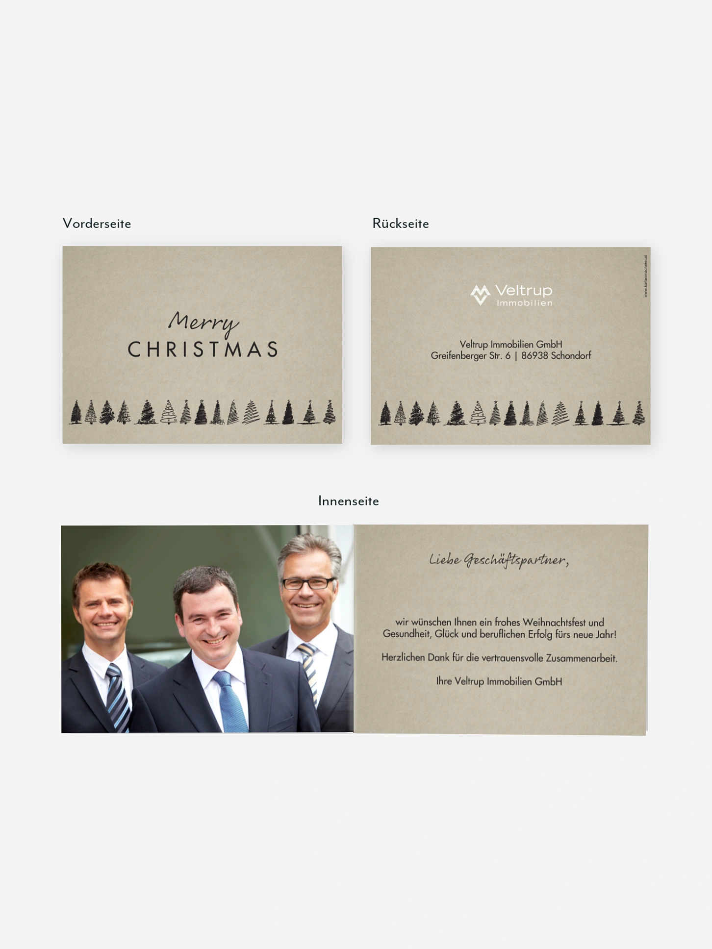 Geschäftliche Weihnachtskarte Beautreeful