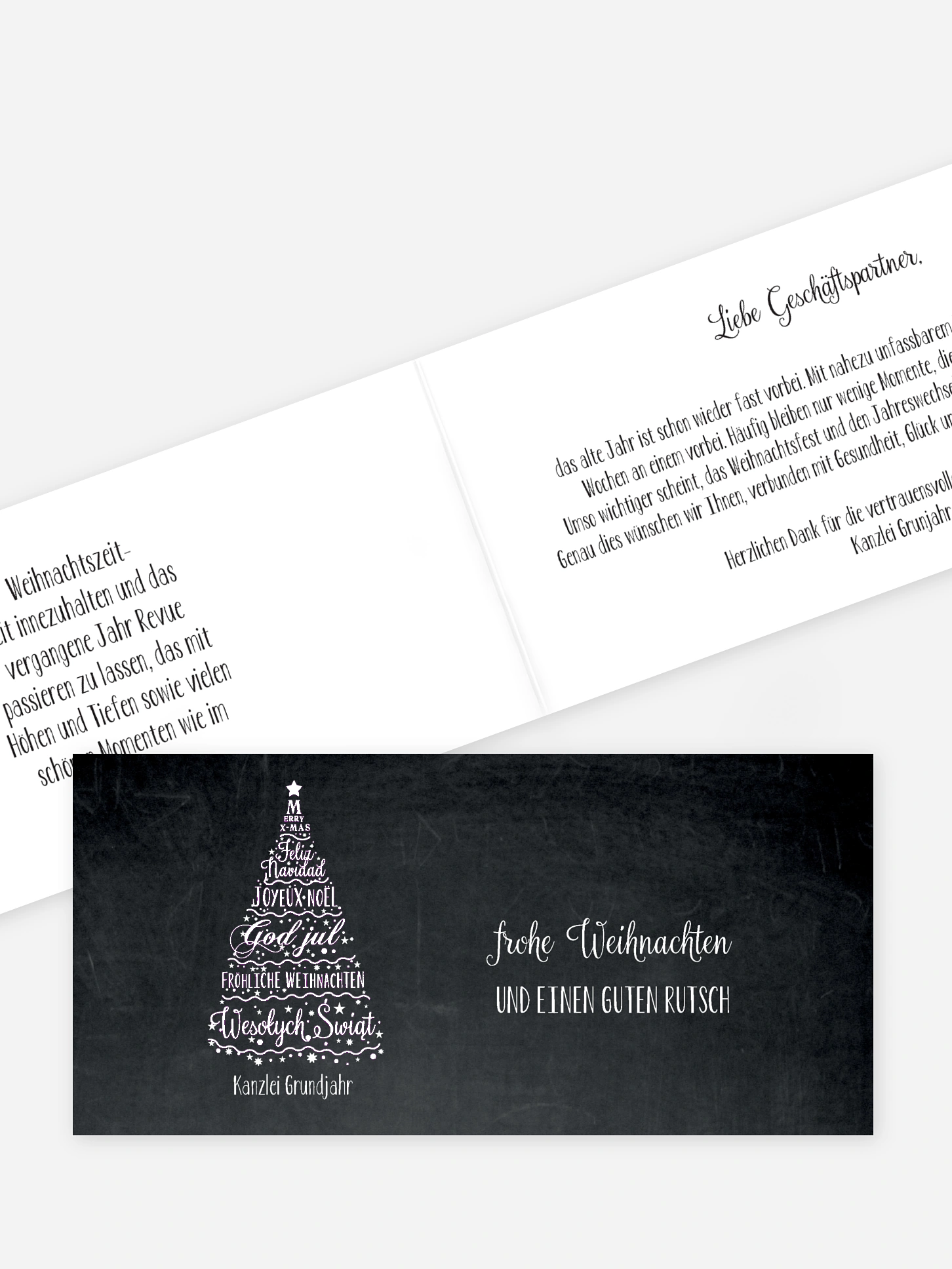 Geschäftliche Weihnachtskarte Language Tree