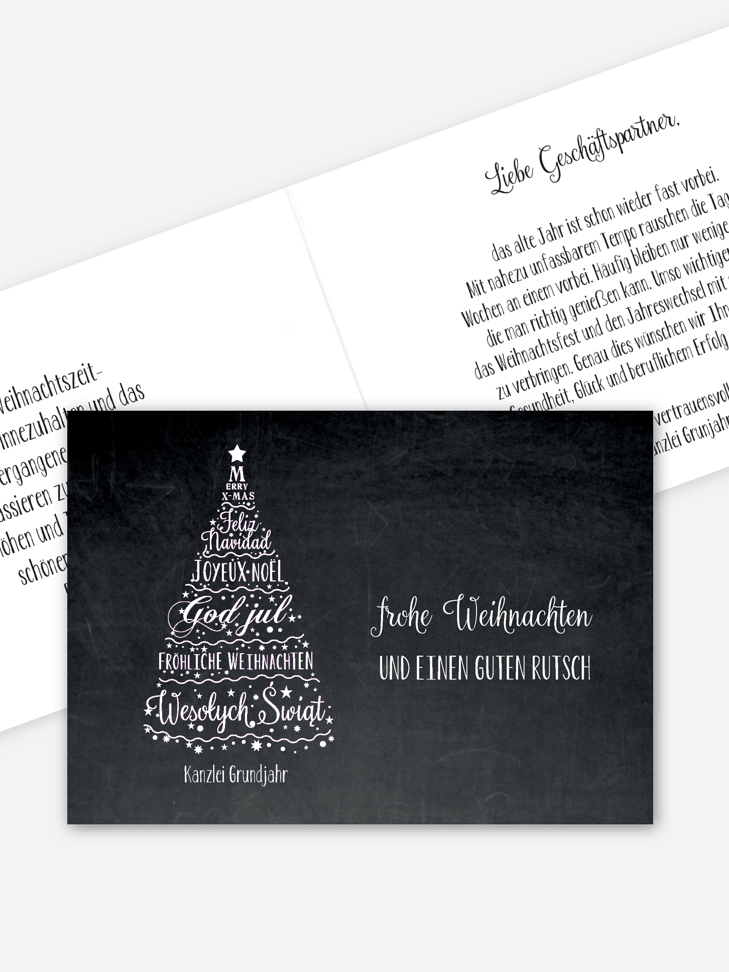 Geschäftliche Weihnachtskarte Language Tree