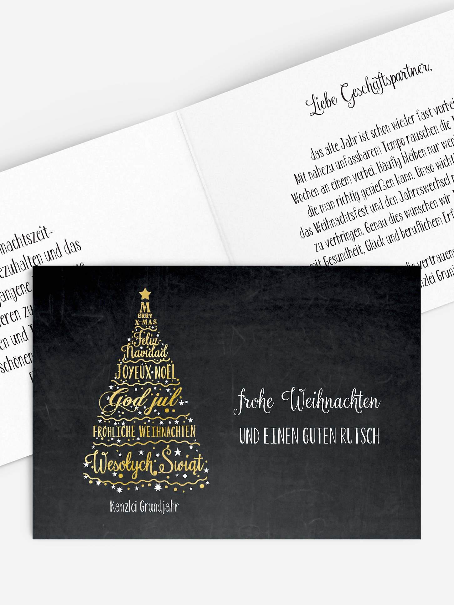 Geschäftliche Weihnachtskarte Language Tree