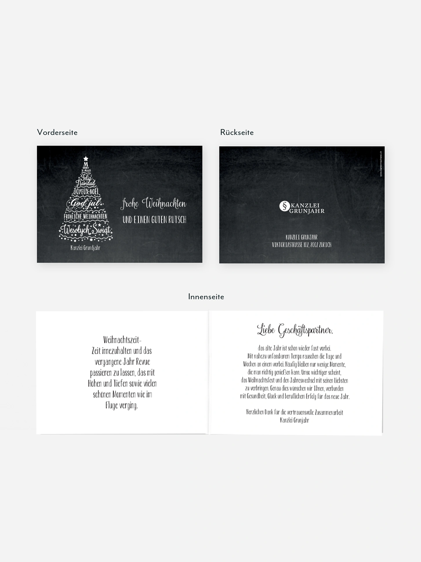 Geschäftliche Weihnachtskarte Language Tree