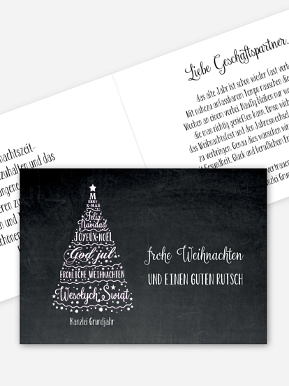 Geschäftliche Weihnachtskarte Language Tree