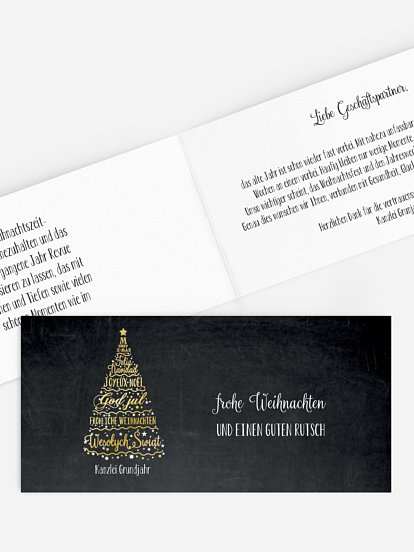 Geschäftliche Weihnachtskarte Language Tree