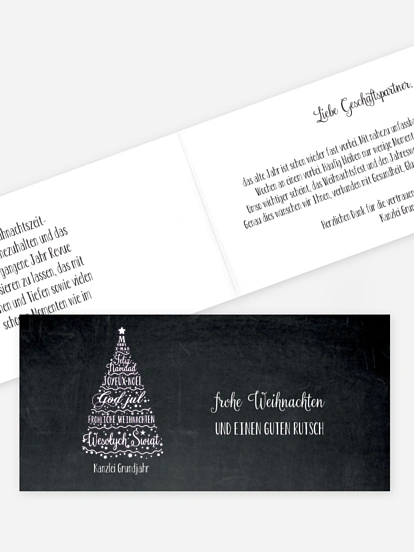 Geschäftliche Weihnachtskarte Language Tree