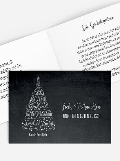Geschäftliche Weihnachtskarte Language Tree