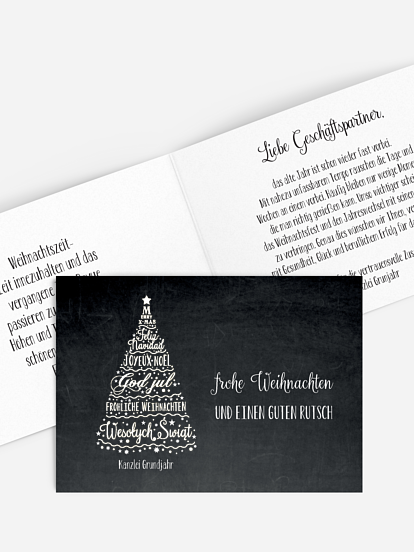 Geschäftliche Weihnachtskarte Language Tree