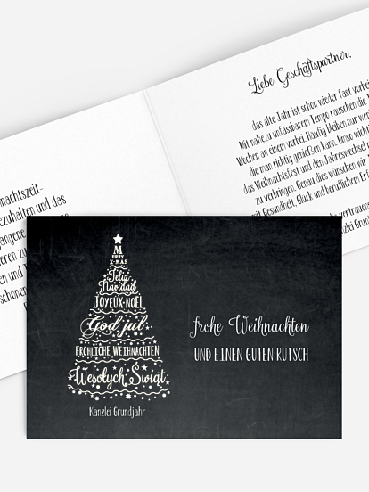 Geschäftliche Weihnachtskarte Language Tree